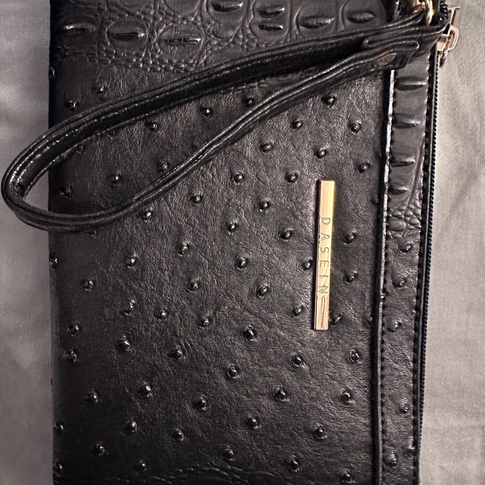 Black Textured Women's Clutch